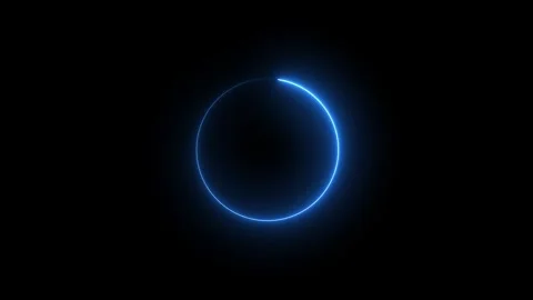 Neon circle frame loading icon background.Circle shape frame blue color glo.. Stock Footage 310280878