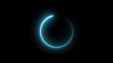 Neon Circle Frame Rotation Glowing Animation Loop. Video stock 337518204