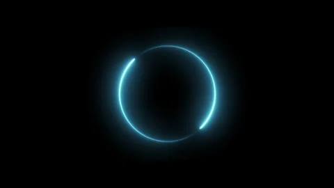 Neon Circle Frame Rotation Glowing Animation Loop. Stockbeeldmateriaal 337518205