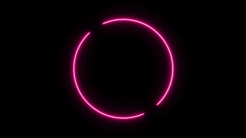 Neon Circle Frame Rotation Glowing Animation Loop. Video stock 337518211