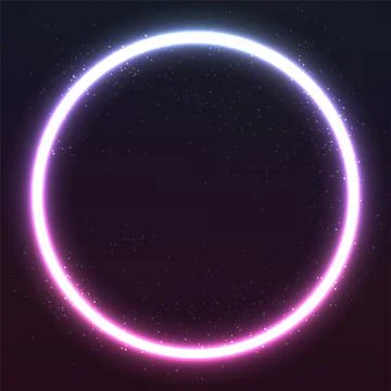 Neon circle frame shape template Stock Illustration