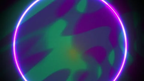 Neon circle glowing purple light. Stock Footage 340035978