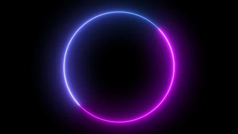 Neon circle gradient on dark backdrop. Stock Footage 286408750