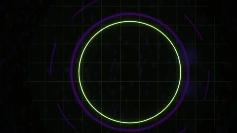 Neon Circle Graphic Design Elements. Stock Footage 335371151