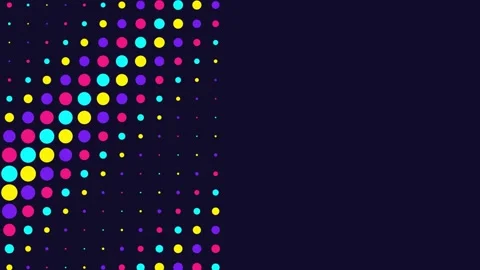 Neon circle grid pulsing in waves on the left with empty right copy space Stock-Footage 348297126