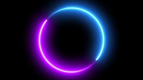 Neon circle LED animation 3D rendering Stock Footage 149150244