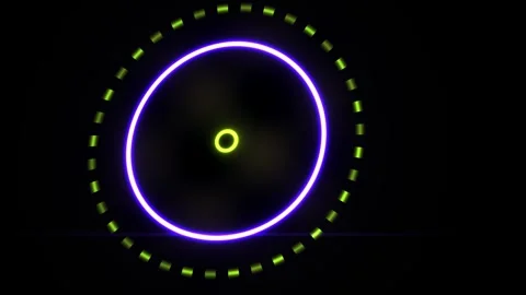 Neon Circle Light Design Element Graphic. Stock Footage 340035992