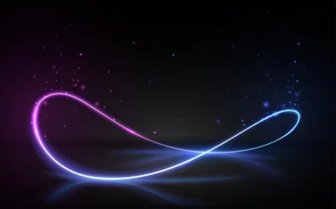 Neon circle light line on ground Stock Illustration