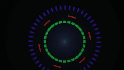 Neon Circle Light Technology Background. Stock Footage 340035947