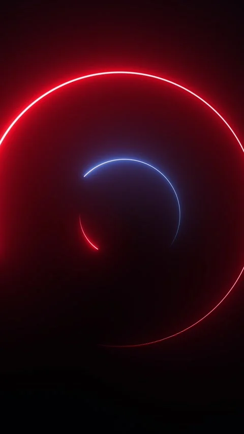Neon Circle lights 4k Blue background Loop. Stock Footage 292798756