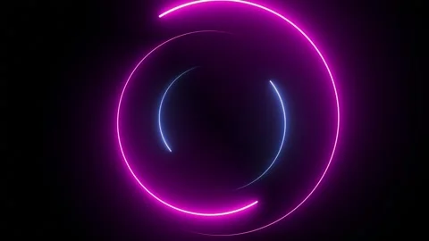 Neon Circle lights 4k Blue and Red background Loopable. Stock Footage 294704478