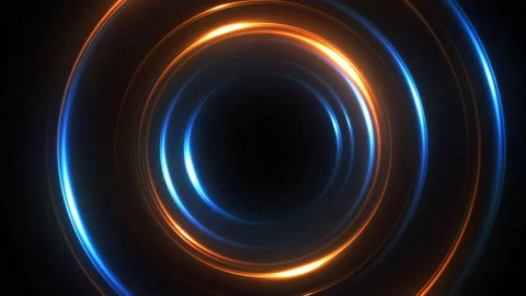 Neon circle lights abstract background for colorful vortex concept. 库存影片 136493222