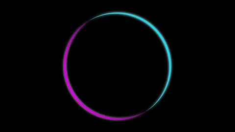Neon Circle Loop with Cyan and Magenta Glow Stock Footage 308982592