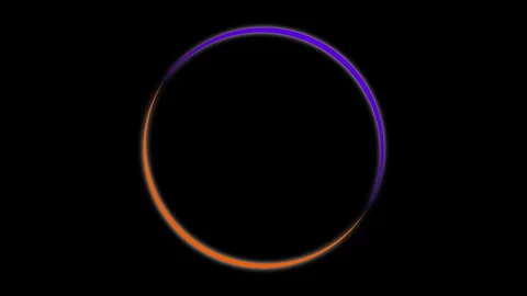Neon Circle Loop with Orange and Purple Glow Stock-Footage 308982932
