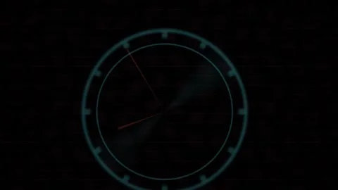 Neon Circle Radar Display Interface. Stock Footage 340036041