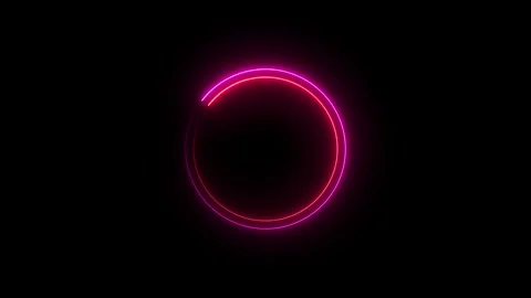 Neon circle shape frame glowing neon lights loop animation. a 325 Stock Footage 251949839