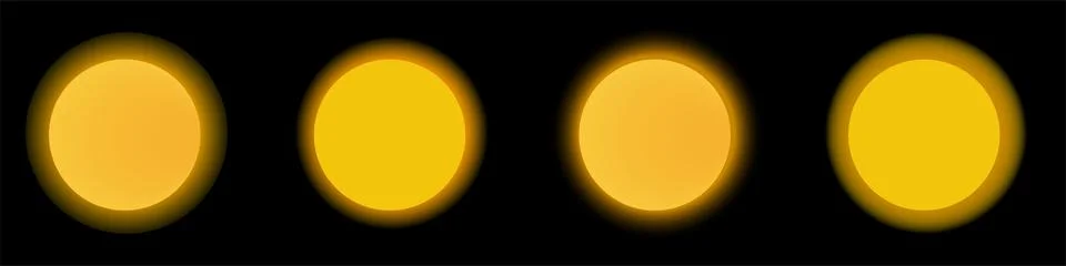 Neon circle sun glowing ring. Round transparent colored neon vector frame Stock Illustration
