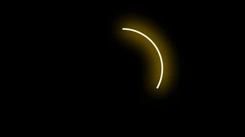 Neon circle yellow-colored on a black background. It is drawn and disappears Stock Footage 117804843