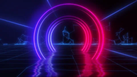 Neon circles 4K Stock Footage 248052515