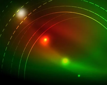 Neon circles abstract background Stock Illustration