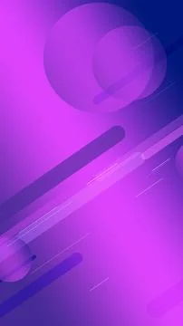 Neon-like circles and diagonal bars float over a bright yellow-to-blue grad.. Ilustração Stock