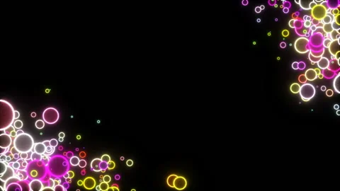 Neon circles in the corners of the screen.Blue plexus and lightning abstract Stock Footage 99040138