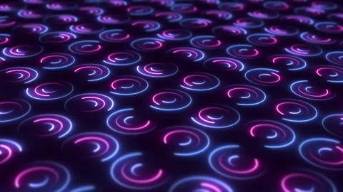 Neon Circles Digital Pattern Motion Background Stock Footage 344901983