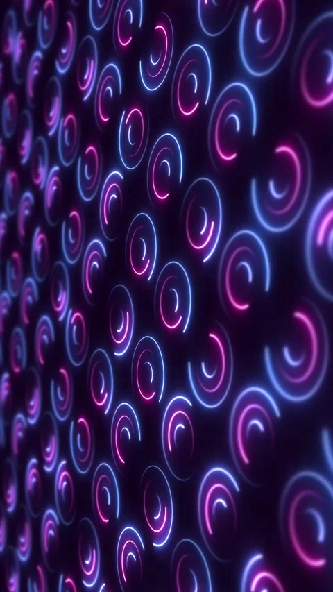 Neon Circles Digital Pattern Vertical Motion Background Stock Footage 344902068