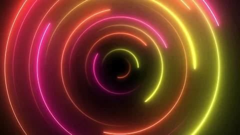 Neon Circles Energy Flow — Tech Innovation Presentation Stock Footage 329751786