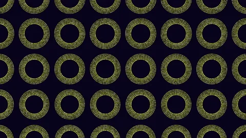 Neon circles pattern with rainbow dots on black gradient Video stock 221335136