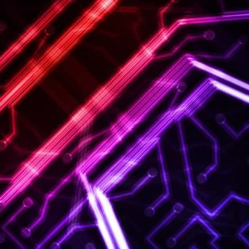 Neon circuit board Illustrazione stock