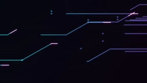 Neon circuit board lines. Abstract blue and purple neon circuit board Stock Footage 339042328