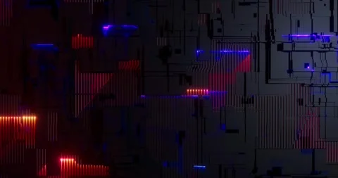 Neon Circuit Flows Technology Themed Motion Background loop animated Stock Footage 325784737