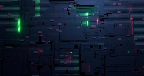 Neon Circuit Flows Technology Themed Motion Background loop animated Video stock 325784738