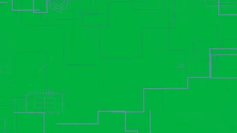 Neon circuit schematic animating on transparent backdrop, fading traces, green Stock-Footage 333907781