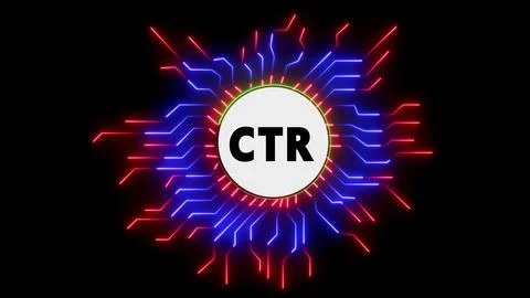 Neon circuit technology ctr logo emblem Stock Illustration