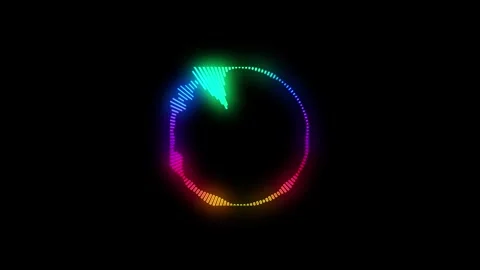 Neon Circular Audio Spectrum Visualizer Animation Colorful Music Equalizer 스톡 동영상 332447386