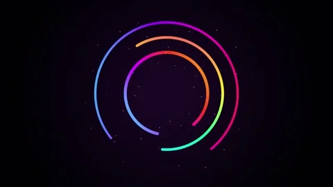 Neon circular loading animation abstract motion background, with glowing co.. Stock Footage 346241733