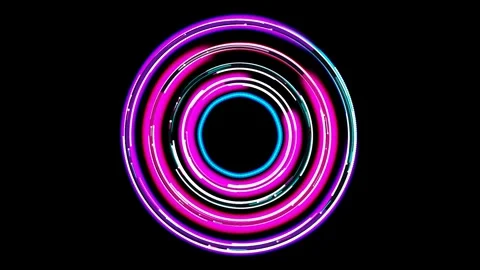 Neon circular loading progress bar abstract motion background Video stock 345181386