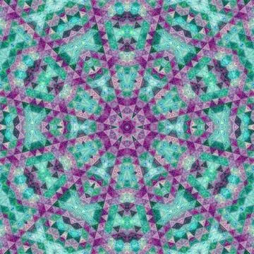 Neon circular triangle pattern in teal and pink 스톡 일러스트