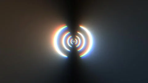 Neon circular waves ripple in the dark Stock Footage 304833057