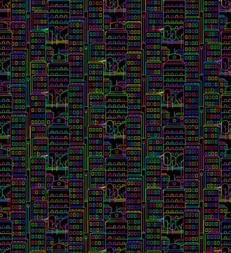 Neon city construction seamless pattern vector Stock Illustration
