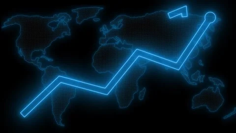 Neon Clean Arrow Bar Growth Motion Graphics for Corporate Financial Present.. Stock Footage 337006608