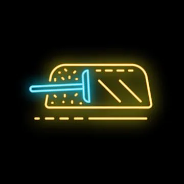 Neon cleaning service logo with squeegee cleaning window Stock Illustration