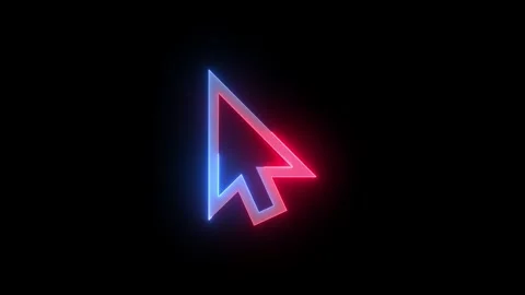 Neon click cursor charging icon blue red... | Stock Video | Pond5
