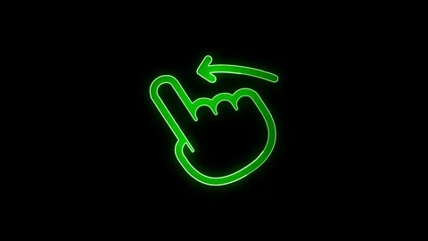 Neon Click icon animation with optional luma matte. Alpha Luma Matte includ.. Stock Footage 299568296