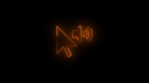 Neon clicked out loud solid bold icon glowing black background animation Stock Footage 289472839