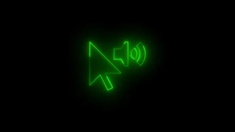 Neon clicked out loud solid bold icon glowing black background animation Video stock 289472848