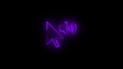 Neon clicked out loud solid bold icon glowing black background animation Stock Footage 289472852