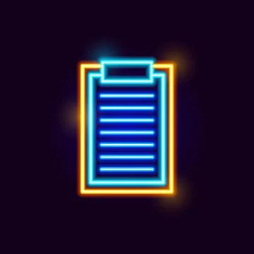 Neon Clipboard Icon Stock-Illustration